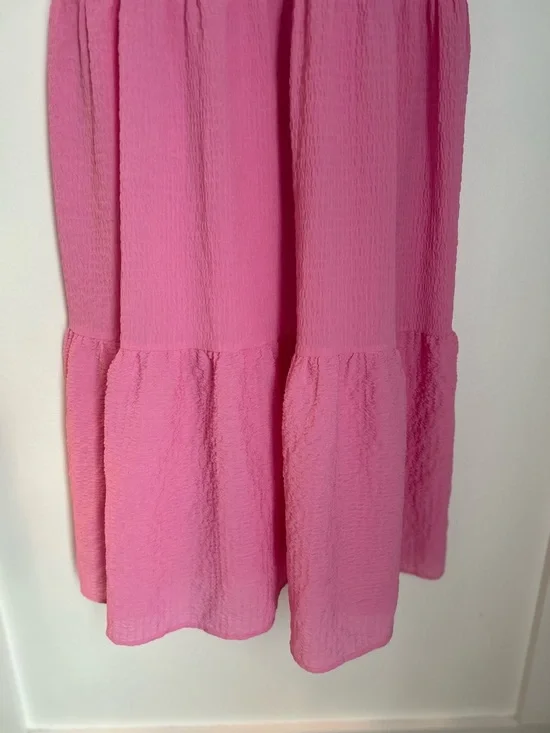 Lulu's Hot Pink Tiered Maxi Dress with Tie Straps - Picture 2 of 16
